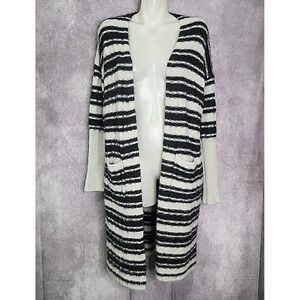 HYFVE Black and White Striped Cardigan